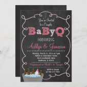 Invitation Baby shower BBQ BBQ pour couples (Devant / Derrière)