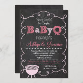 Invitation Baby shower BBQ BBQ pour couples (Devant / Derrière)