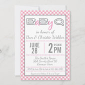 Invitation Baby shower BBQ BBQ rose (Devant)