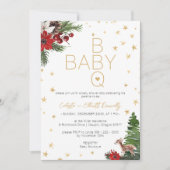 Invitation Baby shower BBQ Blanc de Noël classique simple (Devant)