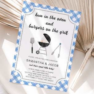 Invitation Baby Shower BBQ Bleu