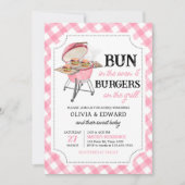 Invitation Baby shower BBQ Burger Rose (Devant)