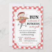 Invitation Baby shower BBQ Burger Rouge (Devant)