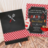 Invitation Baby shower BBQ En vichy rouge