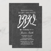 Invitation Baby shower BBQ Party Rustic Chalkboard (Devant / Derrière)