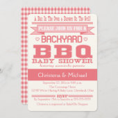 Invitation Baby shower BBQ Pink Baby (Devant / Derrière)