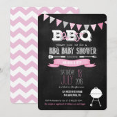 Invitation Baby shower BBQ Pink BabyQ (Devant / Derrière)