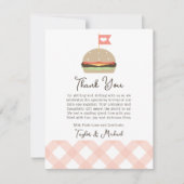 Invitation Baby shower BBQ Pink Burger Couples (Devant)