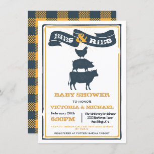 Invitation Baby shower BBQ pour baguettes et côtes