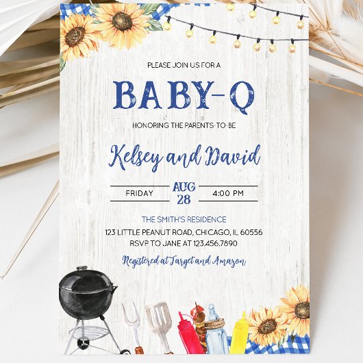Invitation Baby Shower BBQ pour Garçon