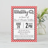 Invitation Baby shower BBQ Red BabyQ (Debout devant)