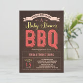Invitation Baby shower BBQ - rose (Debout devant)