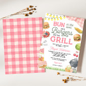 Invitation Baby shower BBQ Rose - Bun dans le four