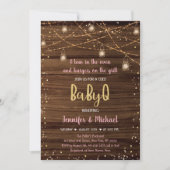 Invitation Baby shower BBQ rose Rustique pour bébé (Devant)
