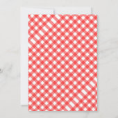 Invitation Baby shower BBQ Rouge Plaid Rustique Kraft (Dos)