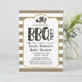 Invitation Baby shower BBQ Rustique Bracelet (Debout devant)