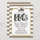 Invitation Baby shower BBQ Rustique Bracelet (Devant / Derrière)