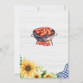 Invitation Baby shower BBQ Sunflower bleu (Dos)