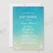 Invitation Baby shower Beach Starfish Elégante aquarelle (Devant)
