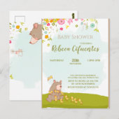 Invitation Baby Shower Bear and duckies (Devant / Derrière)