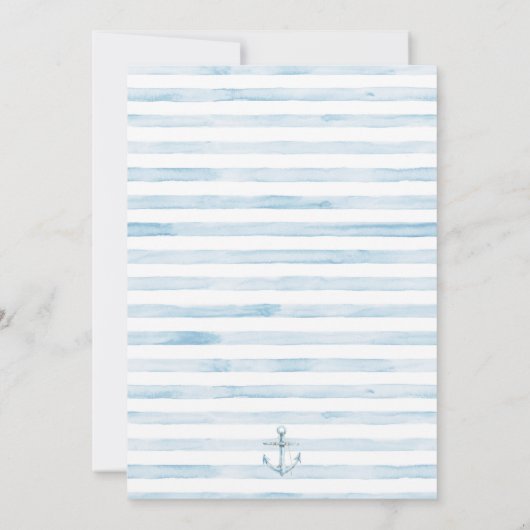 Invitation Baby shower Bear Bleu Stripe (Dos)