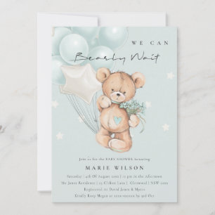 Invitation Baby shower Bearly Wait Bearly Bearly B