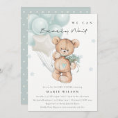 Invitation Baby shower Bearly Wait Bearly Bearly B (Devant / Derrière)