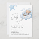 Invitation Baby shower Bearly Wait Cute Bear (Devant)