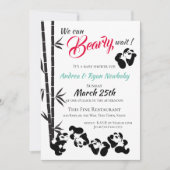 Invitation Baby shower Bearly Wait Panda (Devant)