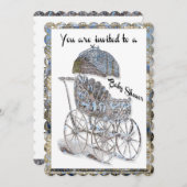 Invitation Baby shower bébé (Devant / Derrière)