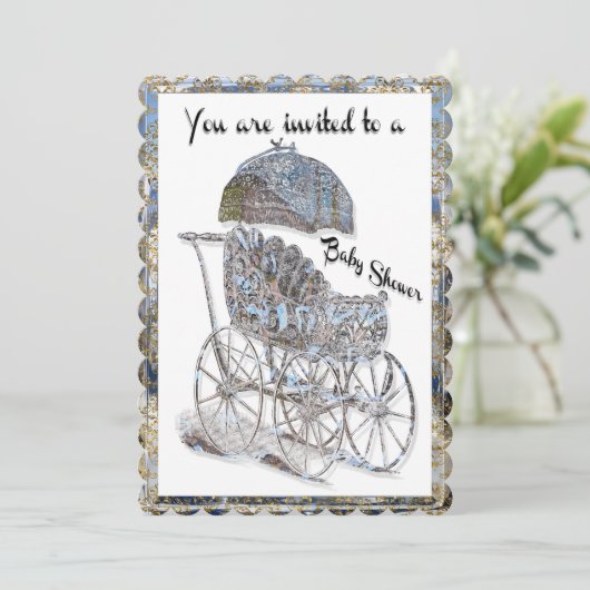 Invitation Baby shower bébé (Debout devant)