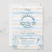 Invitation Baby shower bébé à bord (Devant)