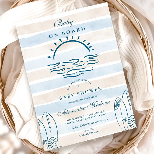 Invitation Baby shower bébé à bord
