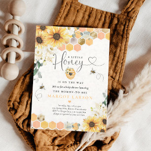 Invitation Baby Shower Bébé Abeille Tournesol Petit Miel