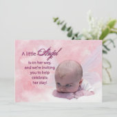 Invitation baby shower - Bébé ange (Debout devant)