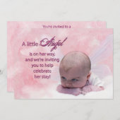 Invitation baby shower - Bébé ange (Devant / Derrière)
