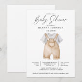 Invitation Baby shower bébé aquarelle (Devant / Derrière)