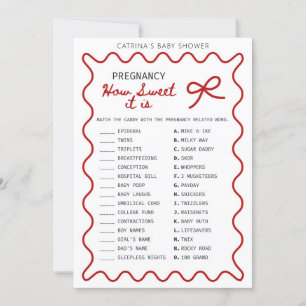 Invitation Baby-Shower Bébé Arc-en-Ciel Rouge - Nom Modifiabl