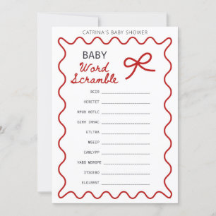 Invitation Baby-Shower Bébé Arc-en-Ciel Rouge - Nom Modifiabl