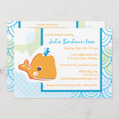 Invitation Baby shower - Bébé Baleine (Devant / Derrière)