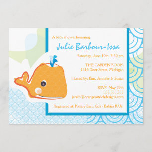Invitation Baby shower - Bébé Baleine