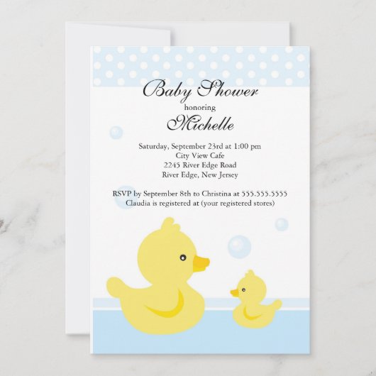 Invitation Baby shower Bébé Bébé Canard (Devant)