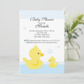 Invitation Baby shower Bébé Bébé Canard (Debout devant)