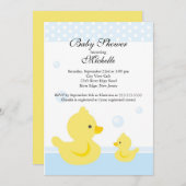 Invitation Baby shower Bébé Bébé Canard (Devant / Derrière)