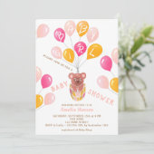 Invitation Baby shower bébé bébé de l'ours en peluche (Debout devant)