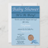 Invitation Baby shower Bébé Bleu (Devant)