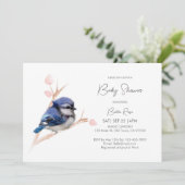 Invitation Baby shower Bébé Bleu Jay (Debout devant)