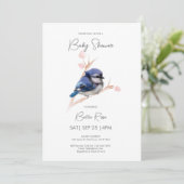 Invitation Baby shower Bébé Bleu Jay (Debout devant)