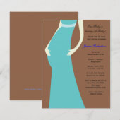 Invitation Baby shower, bébé BLUE BOY Baby Bump, (Devant / Derrière)