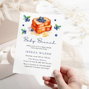 Invitation Baby shower Bébé Bruch Blueberries